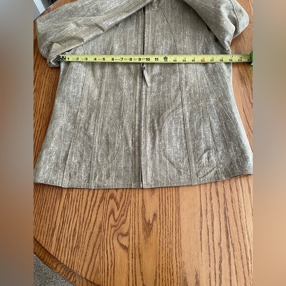 Chico’s 100% Metallic LeatherJacket Full Zip Disco Party Size 1 - Picture 10 of 10